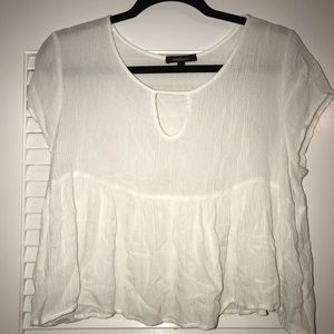 White sheer crop top
